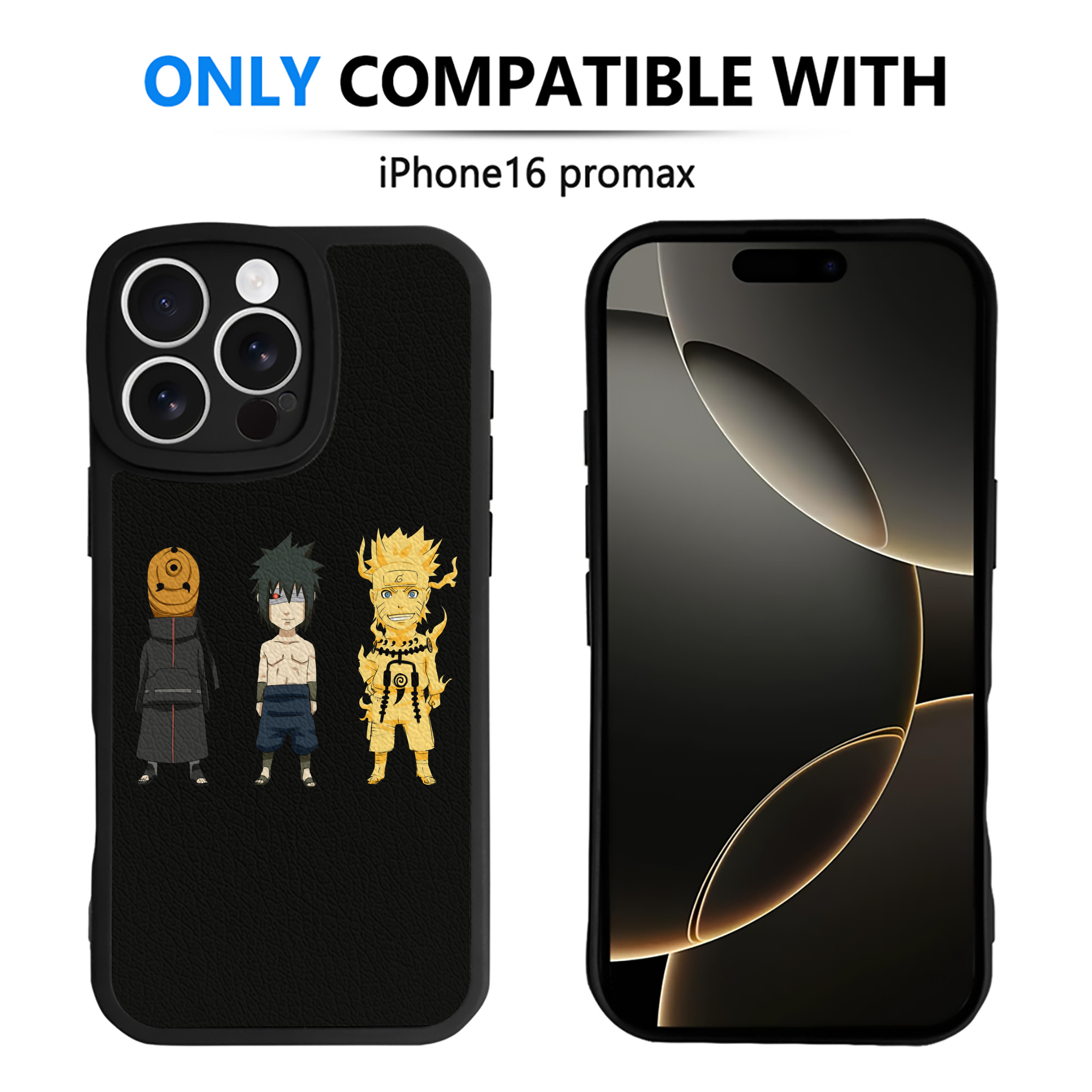 （画像用） NARUTO -ナルト- うちは サスケ Uchiha Sasuke 【iPhone 16シリーズ対応】シリコンスマホケース（レザー調） 材質：シリコン